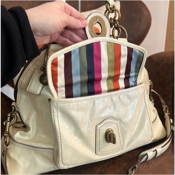 COACH LEGACY LEATHER DOME SATCHEL CROSSBODY BAG TURNLOCK STRAP HANGTAG 12295 EUC - Picture 5 of 16